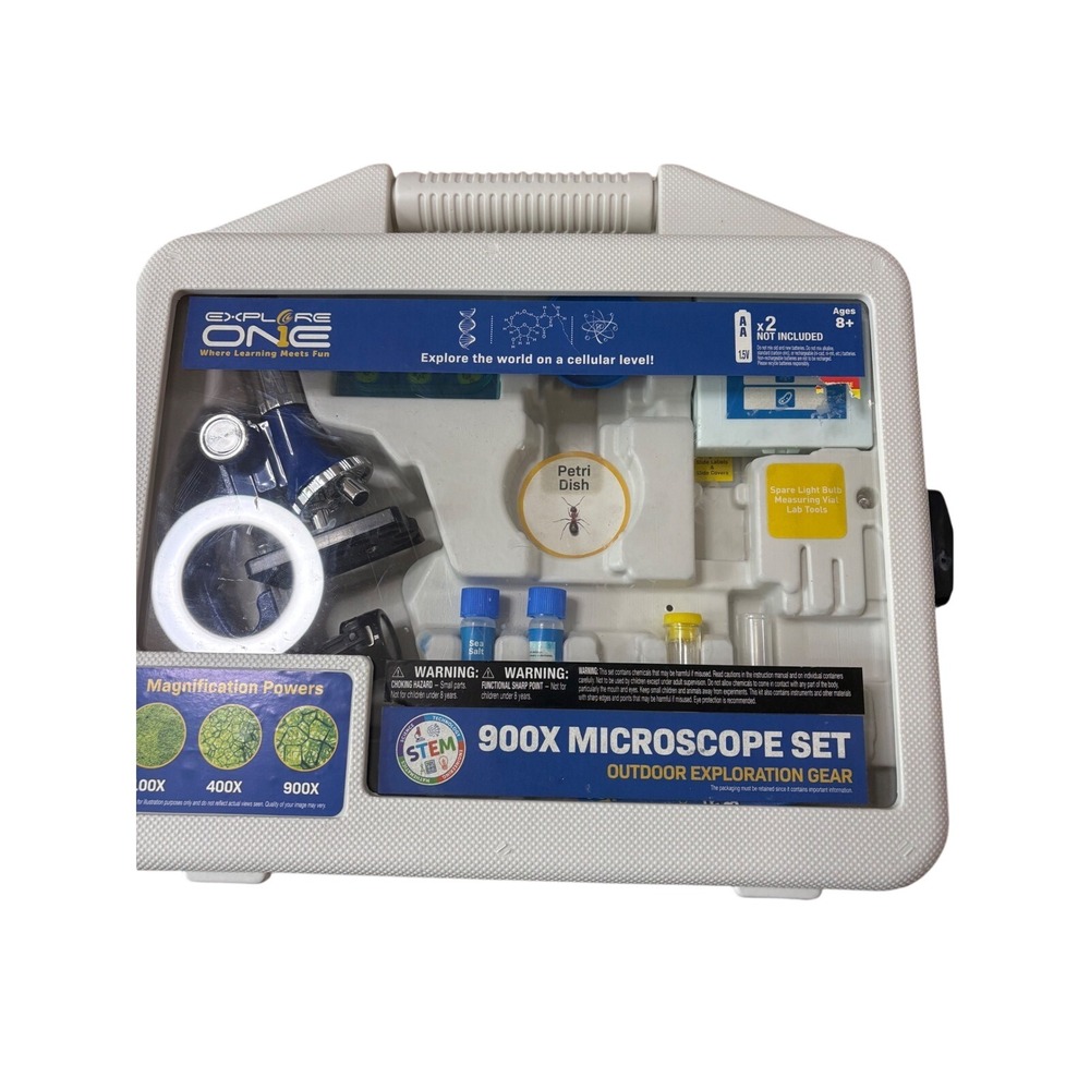 Explore One 900X Microscope Set STEM Outdoor Exploration Gear Blue 80-51001